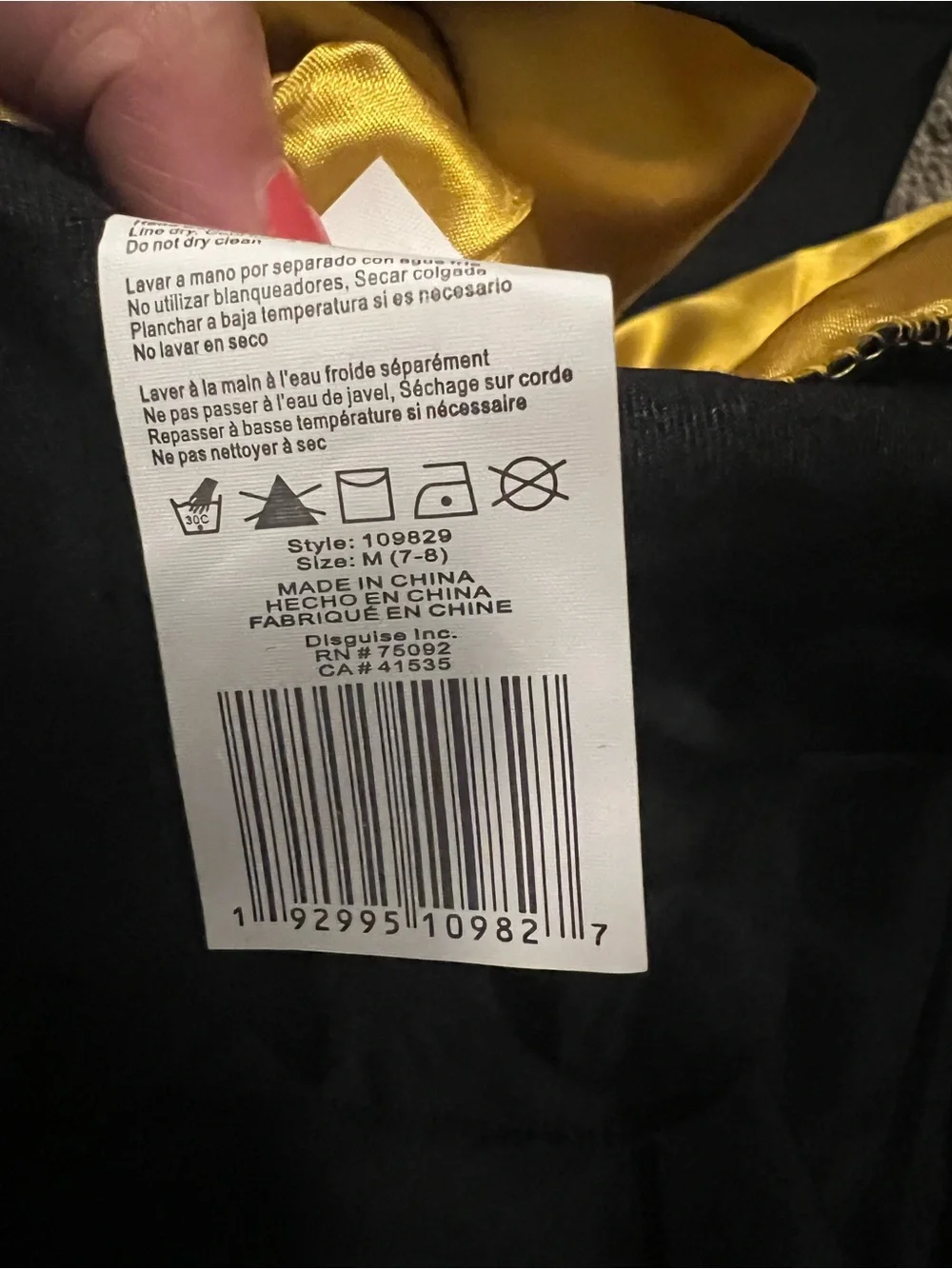 Never worn kid harry Potter Black Hooded Costume Jacket with Gold Lined Hood cap